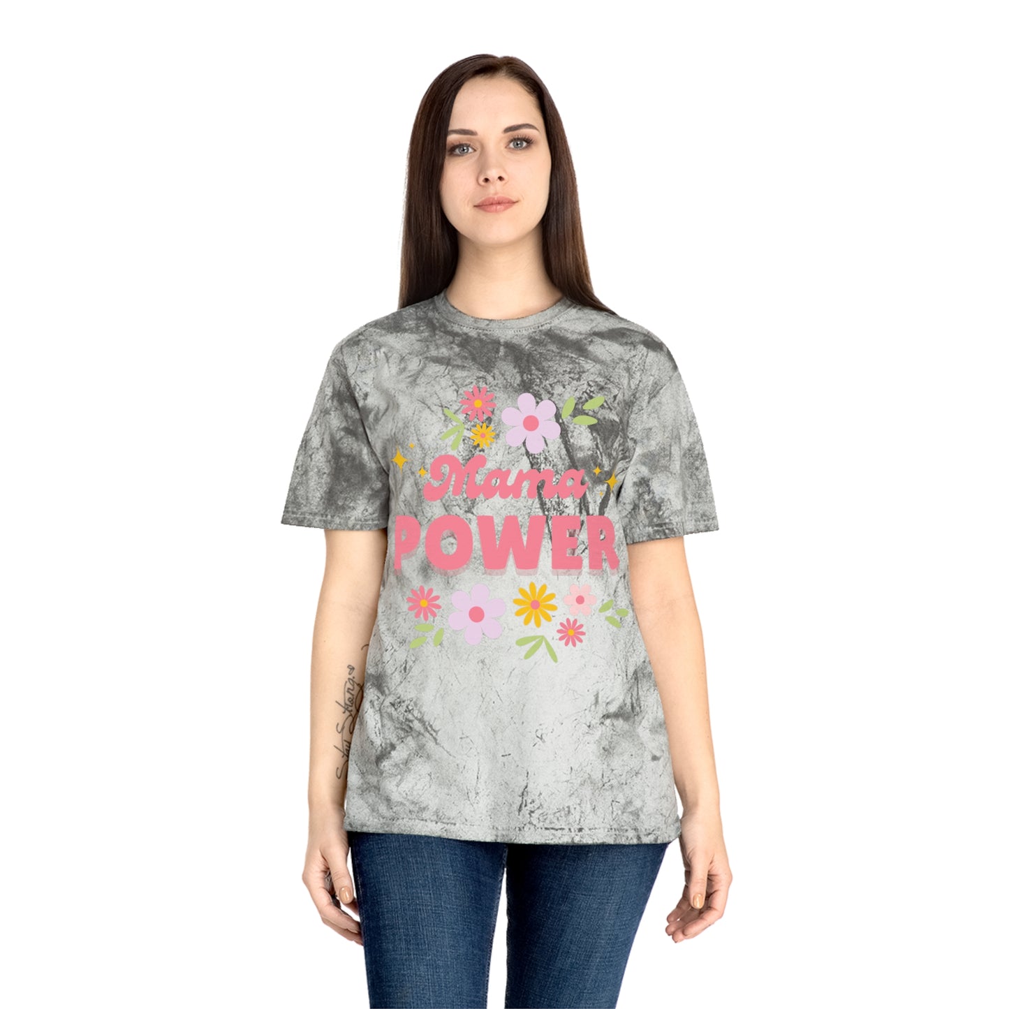 Mama Power Floral Tee | Color Blast T-Shirt for Moms | Gift for Mother's Day, Birthday, Casual Wear, Empowerment Clothing