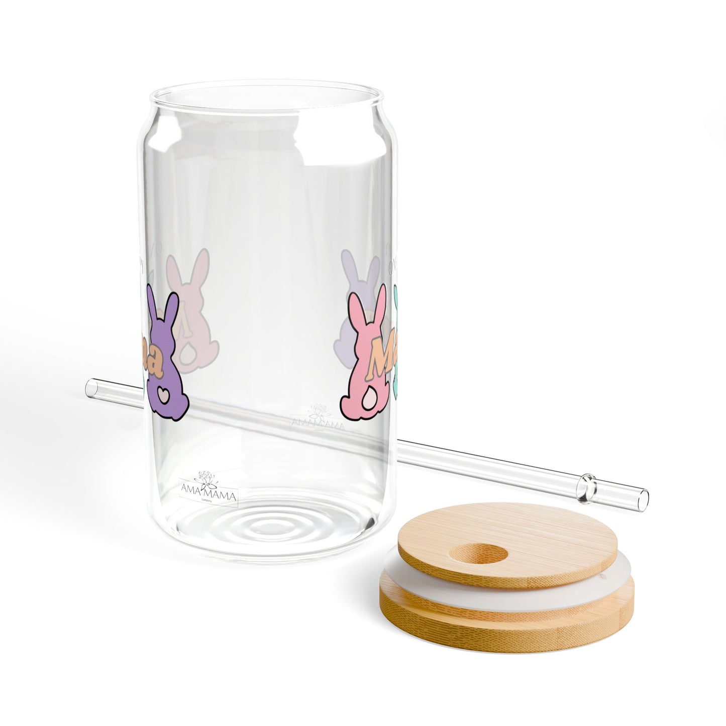 Mama Hoppy Sipper Glass - 16oz with Bamboo Lid and Straw