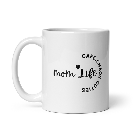 White glossy Mama mug